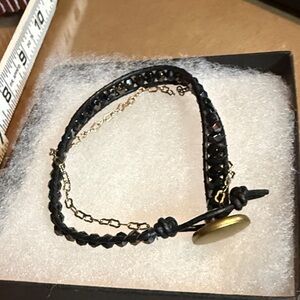 Elegant Handcrafted Black and Gold Bracelet🌟